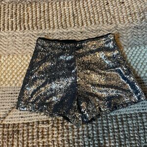 Sequin Silver Women's Shorts